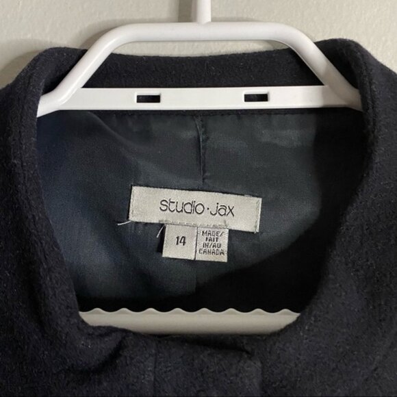 Studio Jax Women’s Navy Wool Blend Coat - Picture 3 of 8